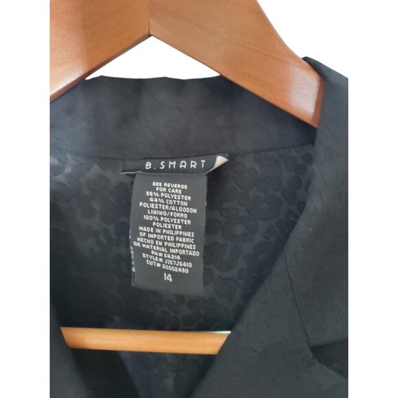 Women's B. Smart NWT Black Button Down Dress Casual Summer Light - Picture 2 of 4